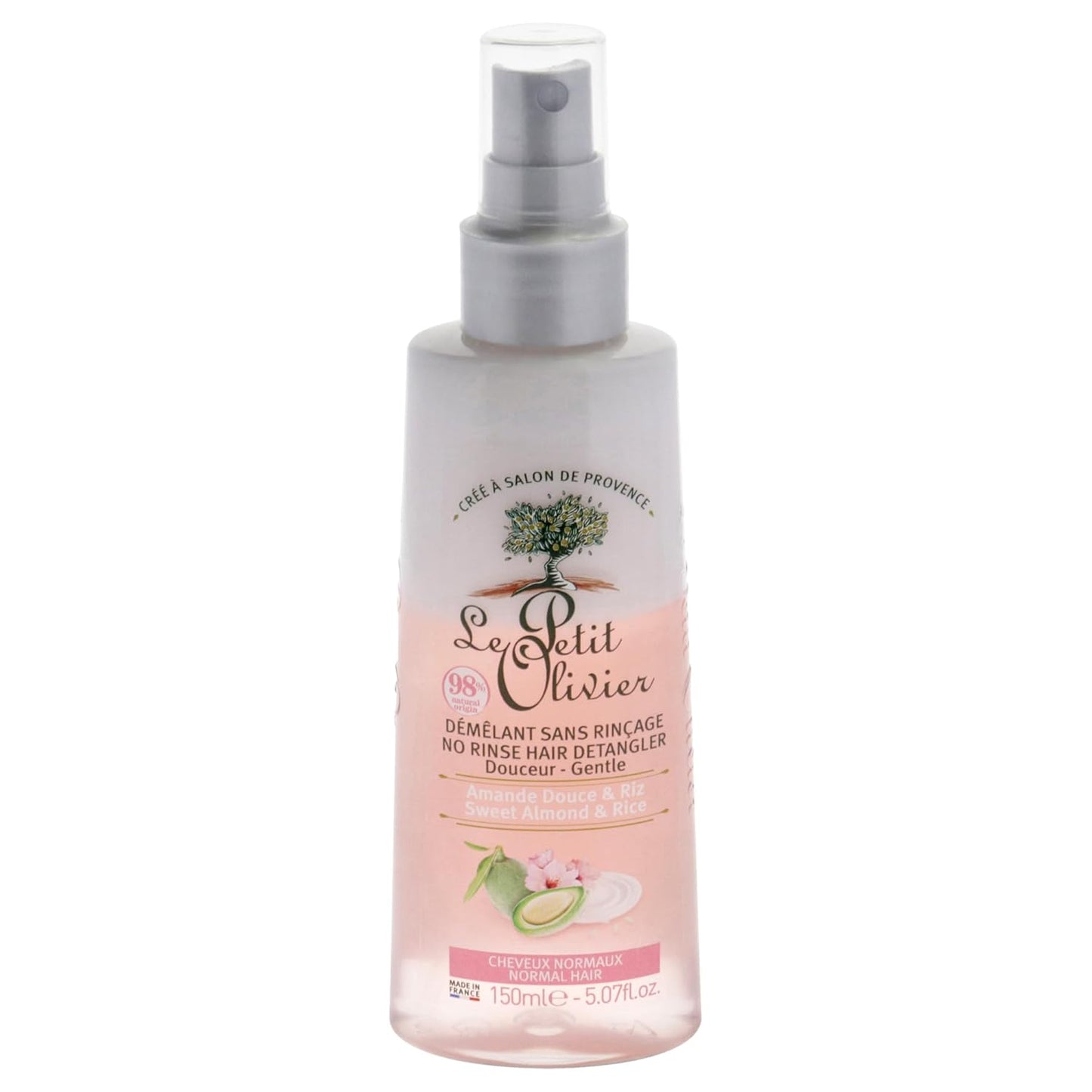 Le Petit Olivier Gentle No Rinse Detangler - Sweet Almond and Rice for Women - 5.07 oz Detangler