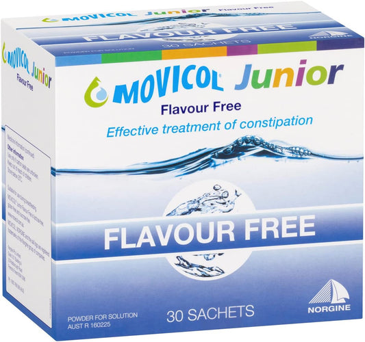 MOVICOL Junior Flavour-Free Constipation Relief – Gentle Effective Laxative for Children (30 Sachets)