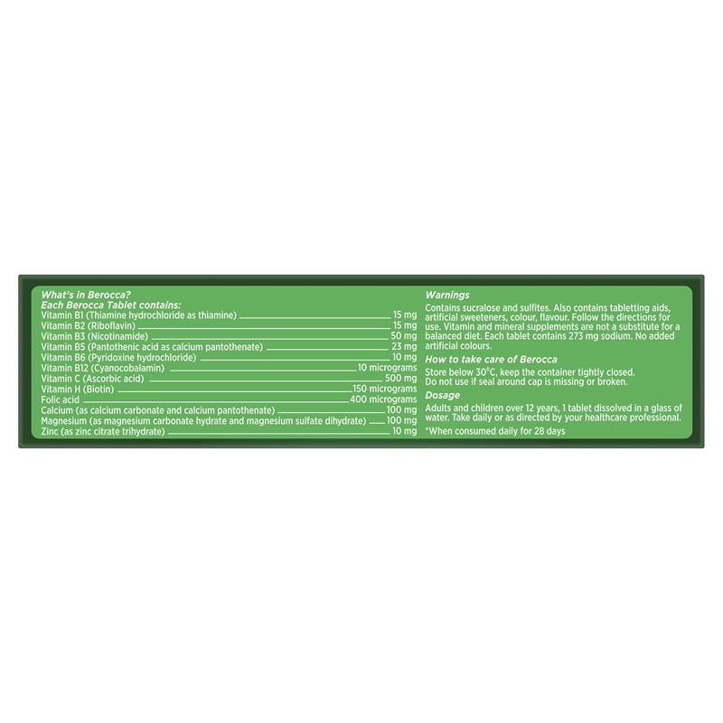 Berocca Energy Orange โ 60 Effervescent Tablets โ High-Potency Multivitamin with B Vitamins, Vitamin C, Magnesium & Zinc โ Caffeine-Free, Vegan-Friendl