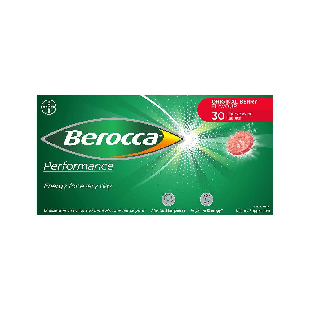Berocca Performance Original Berry Effervescent Tablets, 30 Count