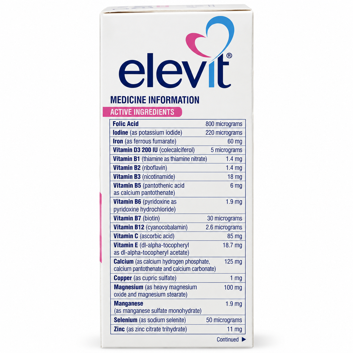 Elevit Pre-Conception & Pregnancy Multivitamin with Iodine, 100 Tablets