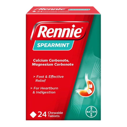Rennie Spearmint – Fast Heartburn & Indigestion Relief, 24 Chewable Tablets