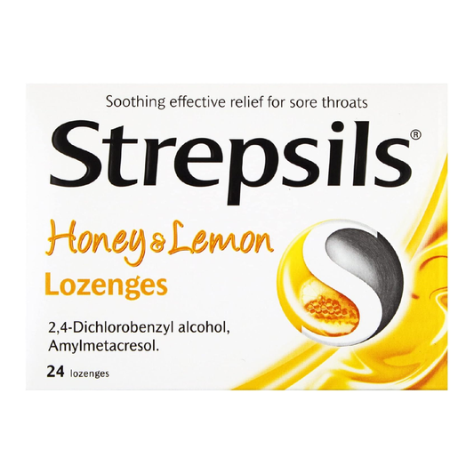 Strepsils Honey & Lemon – Throat Lozenges, 24 Count