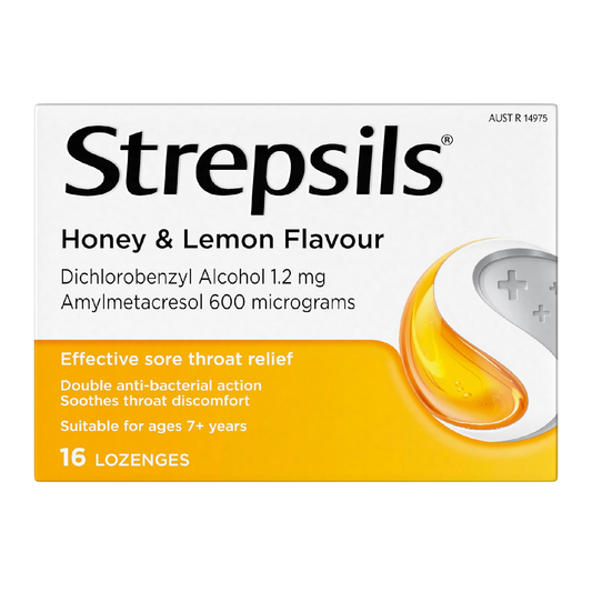 Strepsils Honey & Lemon – Sore Throat Lozenges, 16 Count