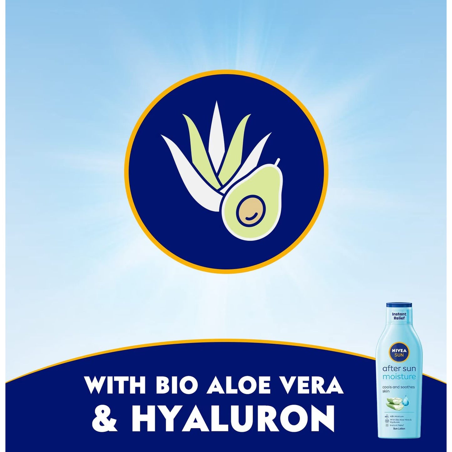 NIVEA SUN After Sun Moisture Lotion with Aloe Vera & Hyaluron, 200 mL