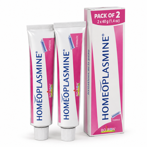 Boiron Homeoplasmine Ointment 40 g, Pack of 2 – Soothing Skin Care for Dry, Chapped & Irritated Skin, Lips & Nose