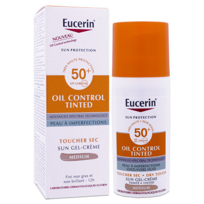 Eucerin Sun Face Oil Control Tinted Gel-Cream SPF 50+ Medium, 50 mL
