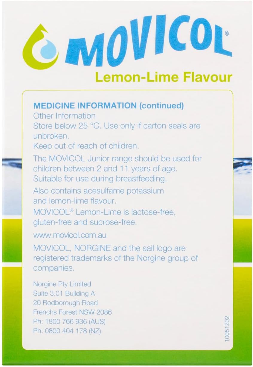 Movicol Lemon-Lime 30 Sachets – Constipation Relief Powder