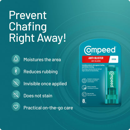 Compeed Anti-Blister Stick 8ml – Invisible Chafing & Blister Protection