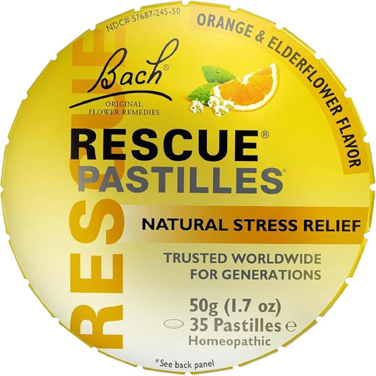 RESCUE Pastilles Orange & Elderflower – 35 Lozenges