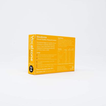 Vocalzone Honey & Lemon Throat Pastilles – 24 Lozenges