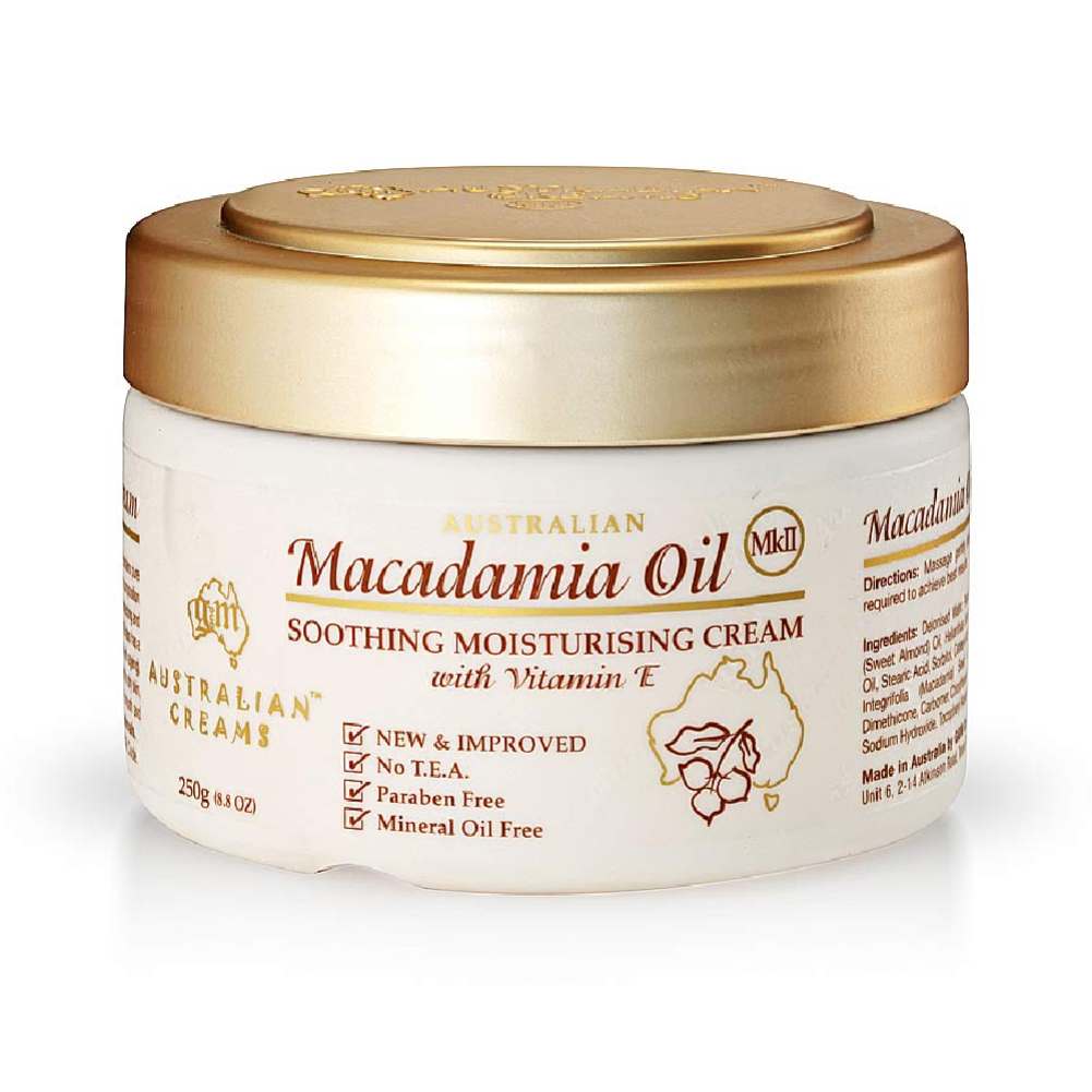 Australian Creams Macadamia Oil Soothing Moisturising Cream, 250 g