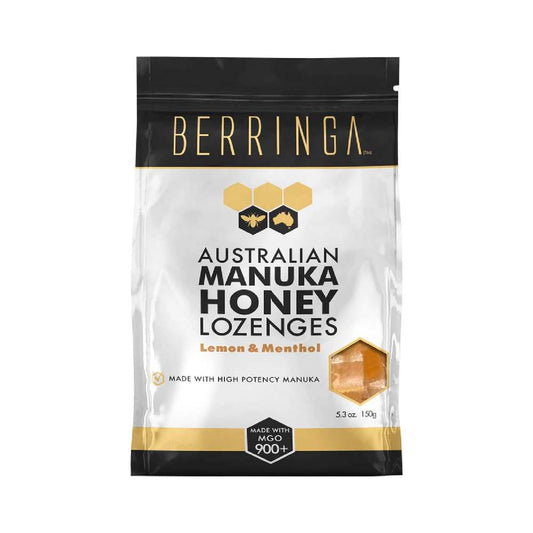 Berringa Australian Manuka Honey Lozenges MGO 900+ Lemon & Menthol, 100 g