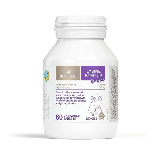 BioIsland Lysine Step Up for Youth Chewable Tablets, 60 Count