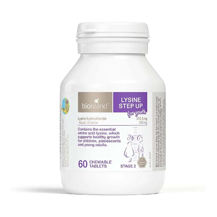 BioIsland Lysine Step Up for Youth Chewable Tablets, 60 Count