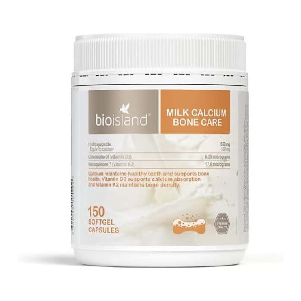 Bio Island Milk Calcium Bone Care Softgel Capsules, 150 Count