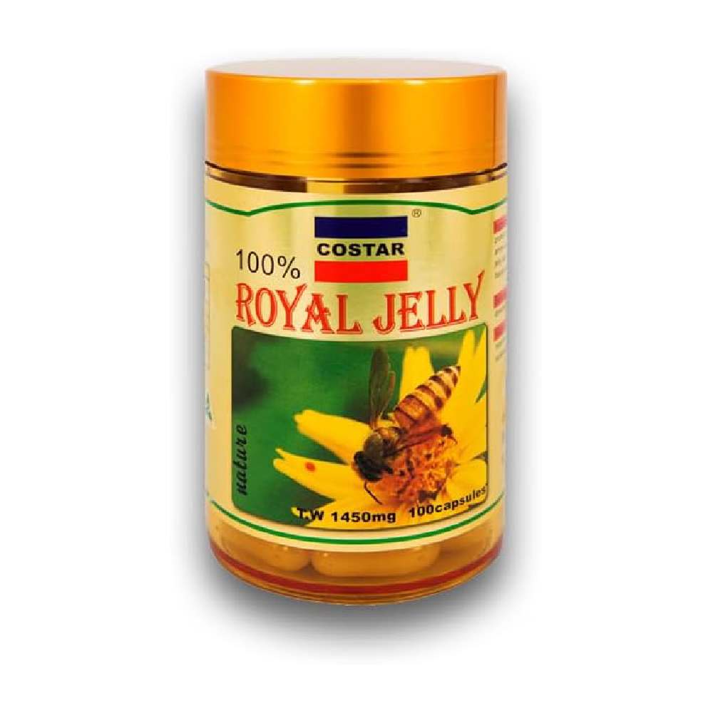 Costar 100% Royal Jelly 1450 mg Capsules, 100 Count