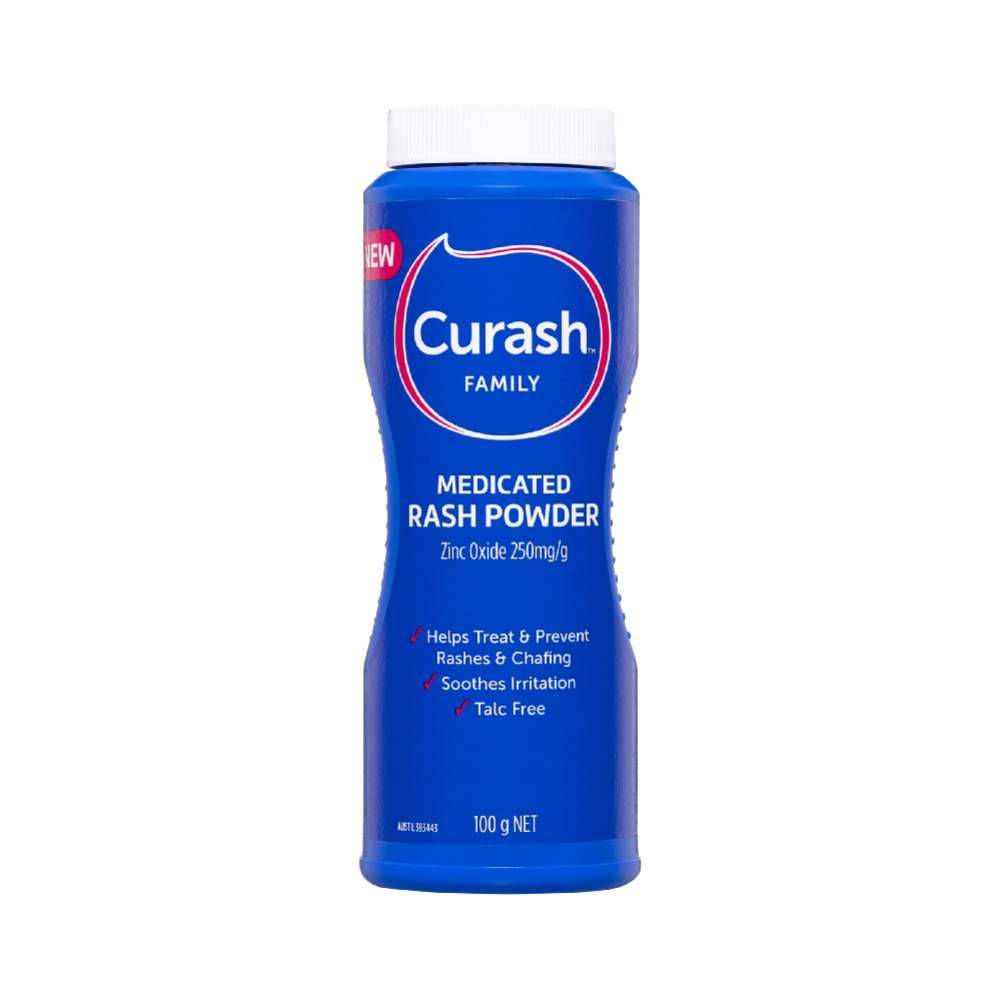 Curash Family Medicated Rash Powder with Zinc Oxide, 100 g