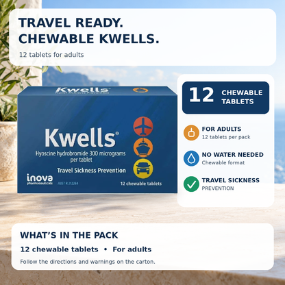 Kwells Travel Sickness Tablets for Adults – 12 Tablets