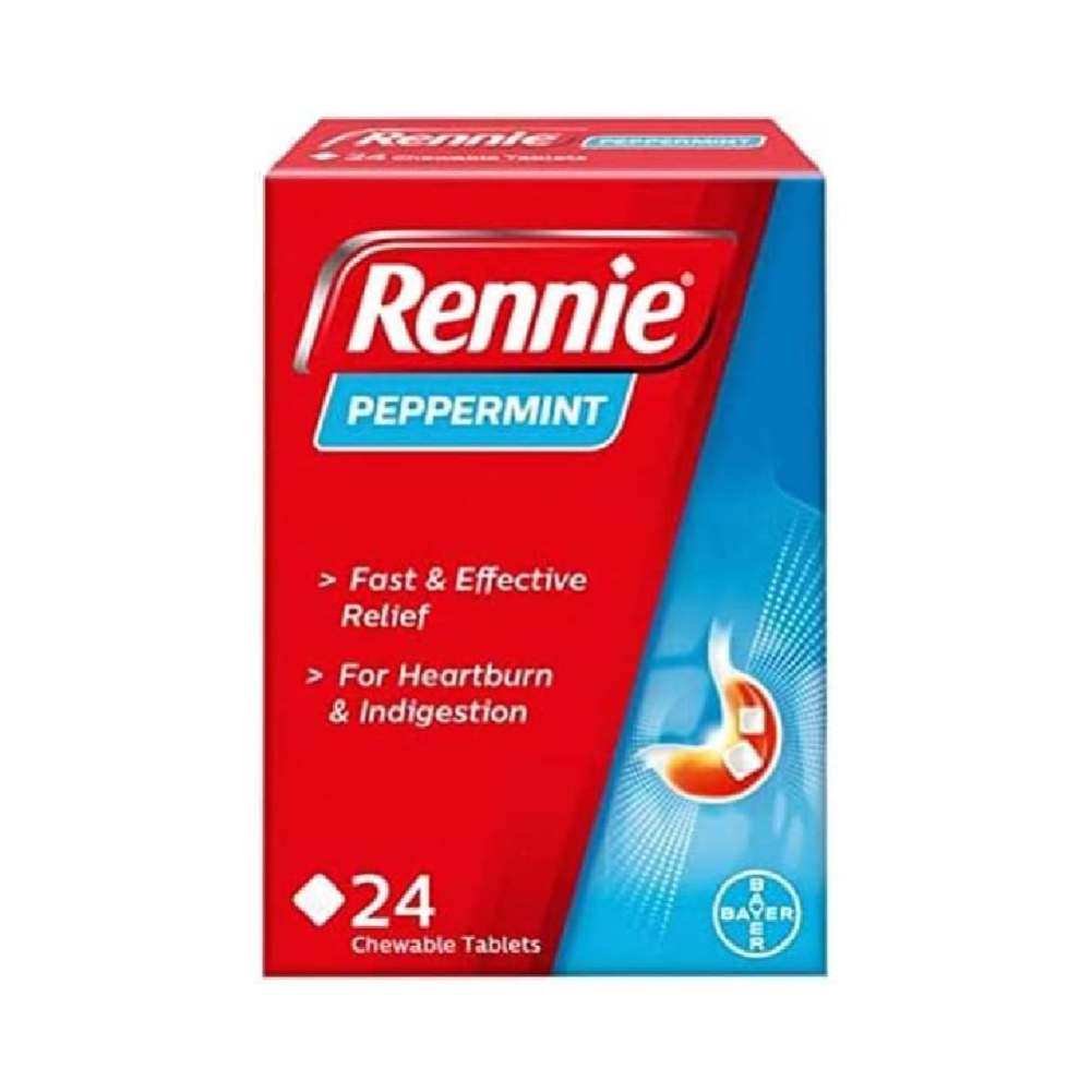 Rennie Peppermint Tablets – 24 Count