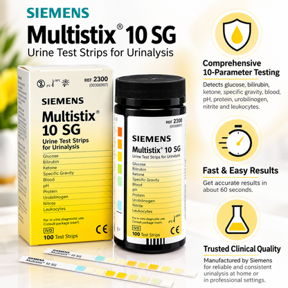 Siemens Multistix 10 SG Urinalysis Reagent Strips, 100 Count