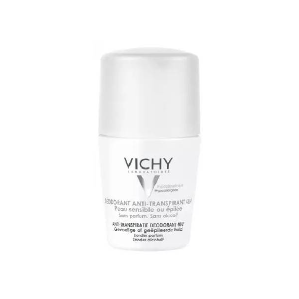 Vichy 48H Anti-Perspirant Deodorant Roll-On for Sensitive or Waxed Skin, 50ml