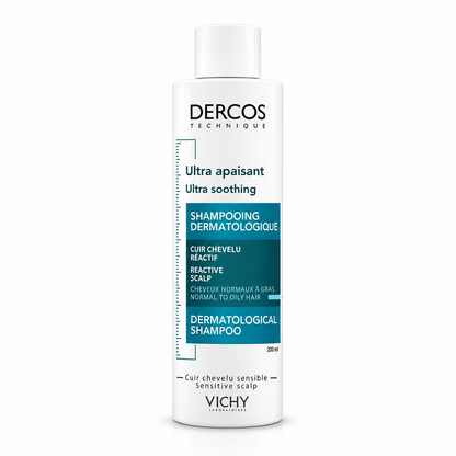 Vichy Dercos Ultra Soothing Shampoo for Normal to Oily Hair, 200 mL
