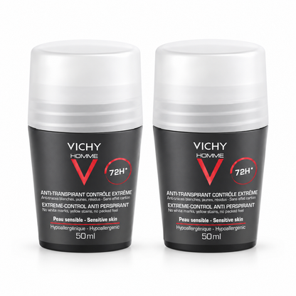Vichy Homme 72H Extreme Control Antiperspirant Roll-On 50 mL - 2 Pack