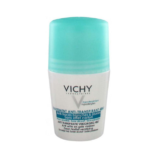 Vichy 48-Hour Anti-Stain Antiperspirant Roll-On Deodorant, 1.69 fl oz