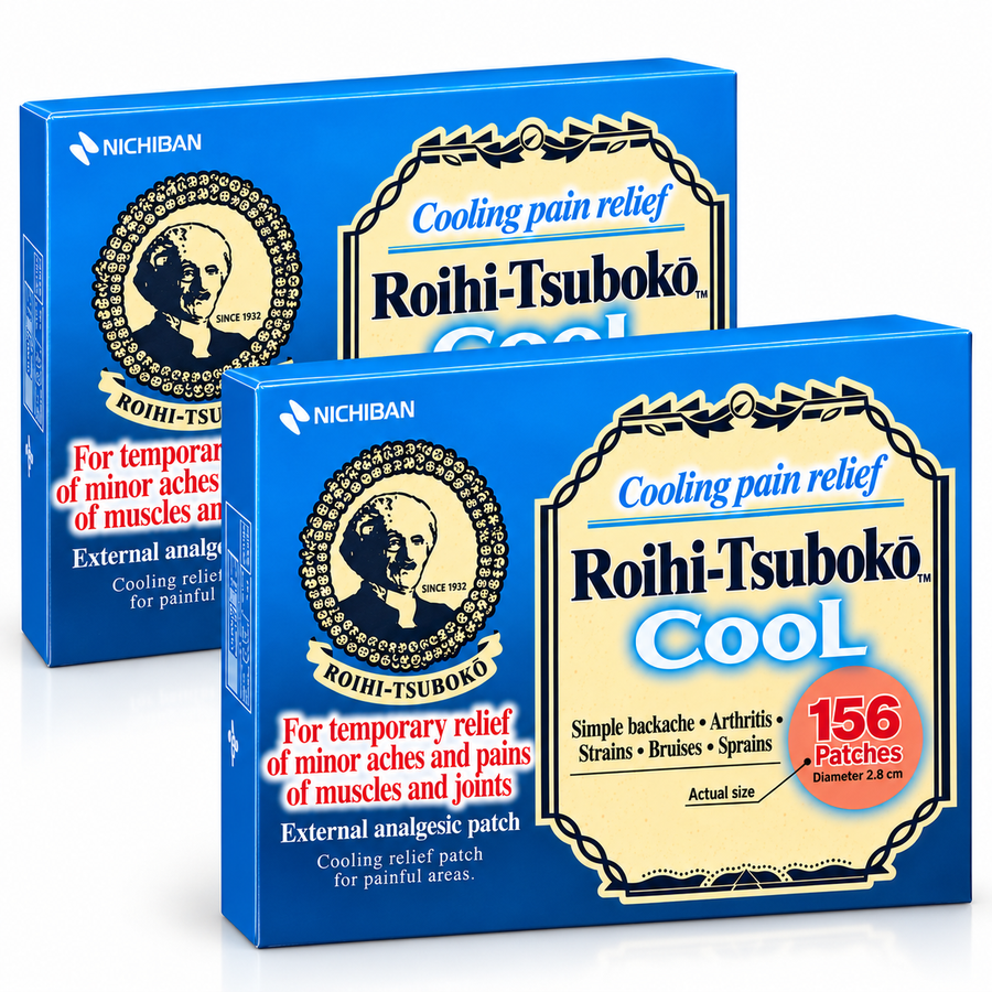 Nichiban Roihi-Tsuboko Cool External Analgesic Patches, 156 Count, Pack of 2