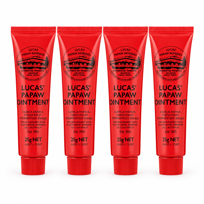 Lucas' Papaw Ointment 25 g Tube – Pack of 4, Made in Australia