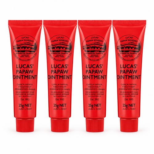 Lucas' Papaw Ointment 25 g Tube – Pack of 4, Made in Australia
