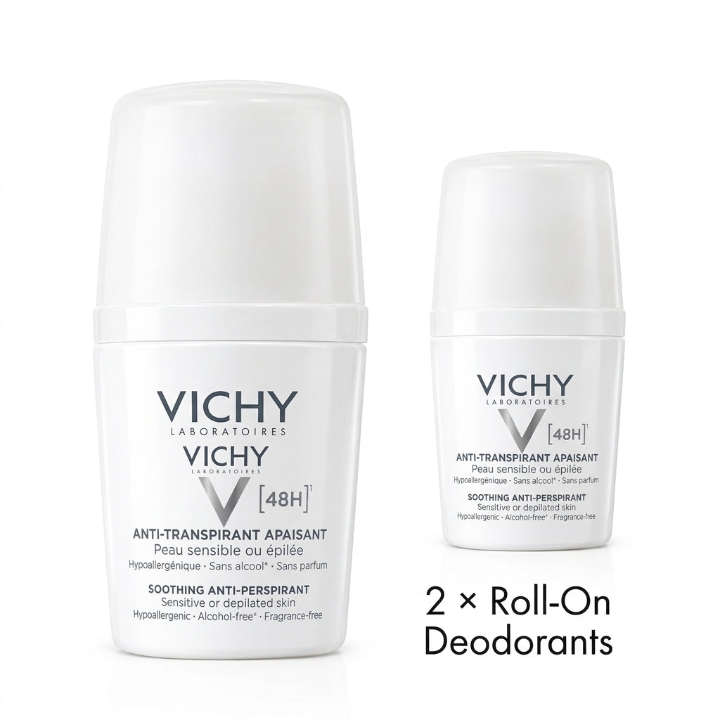 Vichy 48H Soothing Antiperspirant for Sensitive Skin Roll-On - 2 Pack
