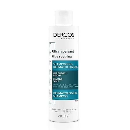 Vichy Dercos Ultra Soothing Shampoo for Normal to Oily Hair, 200 mL