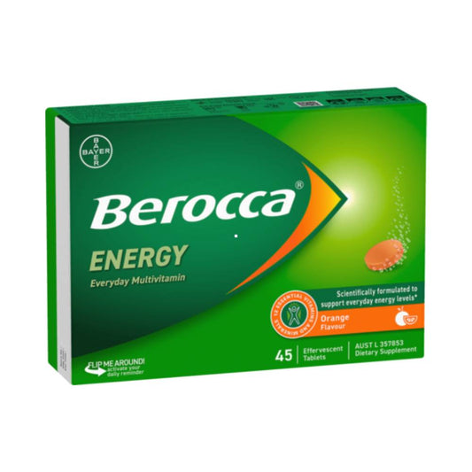 Berocca Energy Orange Effervescent Multivitamin Tablets – 45 Count