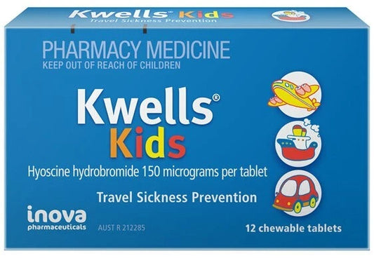 Kwells Kids Travel Sickness Prevention Chewable Tablets, 12 Count