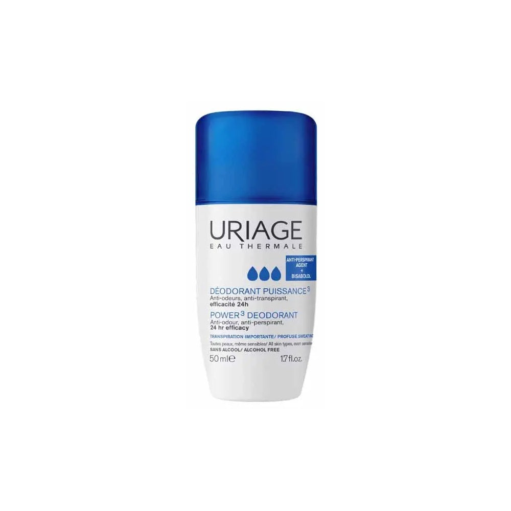 Uriage Power3 Deodorant Roll-On – Sensitive Skin, 24H, 50ml